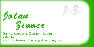 jolan zimmer business card